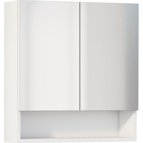 Meuble de Salle de Bain, Armoire avec Miroir pour Salle de Bain, Armoire Murale, Rangement pour la Salle de Bain, Meuble vestiaire, Meuble de Salle de Bain auxiliaire, Meuble monté. (1/5)