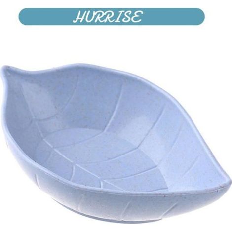 Sonew plat en forme de feuille Petit plat polyvalent en forme de feuille, couleur rafraîchissante, plat culinaires assiette Bleu (1/5)