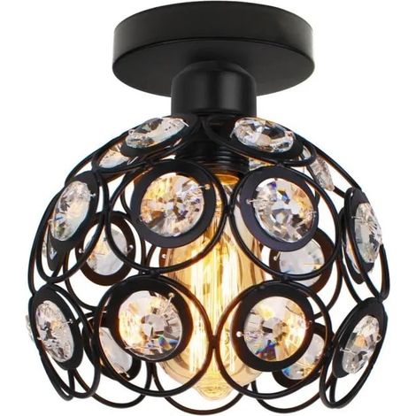 U DO Plafonnier Industriel en Cristal Noir Lampe Exquis design Vintage (1/4)