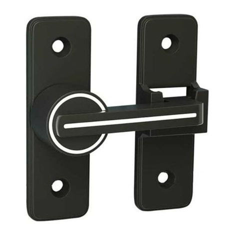 Serrure intérieure éclairée pour porte coulissante (180°), loquet à crochet 180° pour portes battantes, verrou antivol avec boucle de verrouillage (1/4)