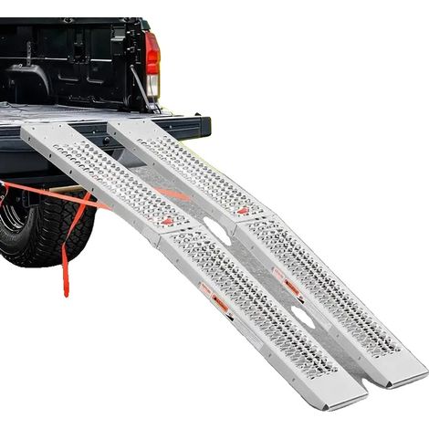 Rampes de chargement, construction en aluminium, 16 pouces de large, capacité de charge de 453 kg, comprend des poignées, compatible avec les VTT et les motos (1/5)