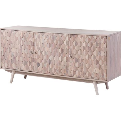 MOSAYK 210 credenza in legno di acacia laccato / bianco 160x42x75