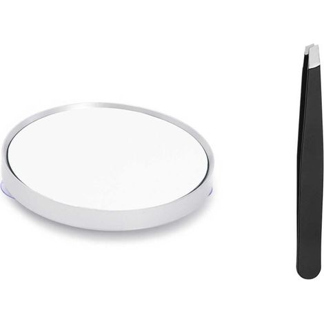 Miroir de maquillage grossissant 30X avec pince à épiler - Miroir portable à ventouse pour la beauté (1/5)