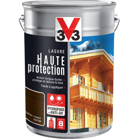 Lasure haute protection Solvantée V33 Chêne foncé Satin 5L