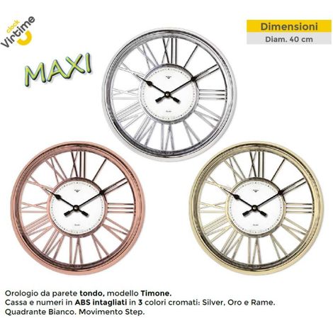 Orologio da Parte in Abs Modello Timone Cromato 40 cm 3 Colori (1/2)