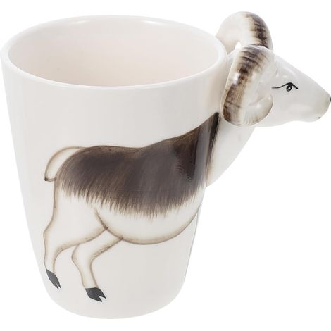 Style créatif aléatoire, 500 ml, tasse en céramique 3D chèvre, pratique et décorative pour les festivals et un usage quotidien. (1/5)