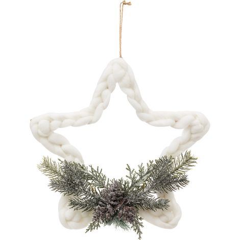 Décoration de sapin laine étoile branche givrée 30cm - Atmosphera créateur d'intérieur (1/2)
