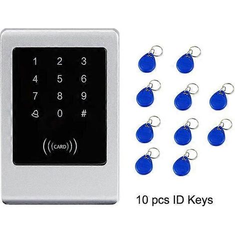 Porte étanche 125 kHz, contrôle d'accès tactile, serrure métallique intelligente sans clé, lecteur de carte, ouvre-portail électronique, AC et 10 clés (1/5)