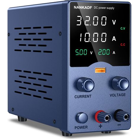 Alimentation CC variable, 0-30 V 0-10 A, alimentation régulée à commutation réglable avec bouton de réglage de l'encodeur, alimentation de banc avec interface de charge rapide USB (1/5)