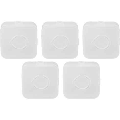Étui de rangement pour éponges de maquillage, 5 pièces, boîte transparente blanche, respirante et anti-poussière, coffret de protection pour poudre cosmétique. (1/5)