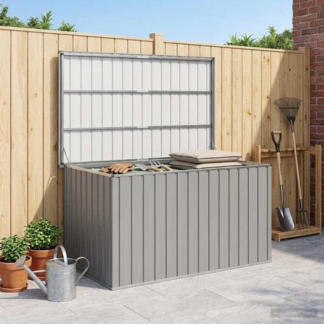 Coffre de rangement de jardin en acier galvanisé gris 171 x 99 x 93 cm - PANGIVO (1/5)
