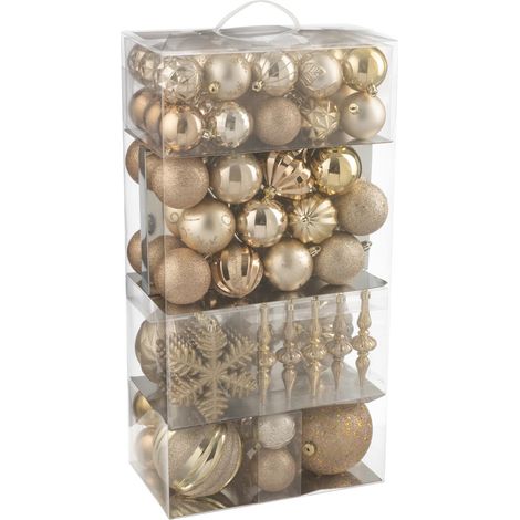 Lot de 80 Boules de Noël "Night" 58cm Beige & Écru (1/2)