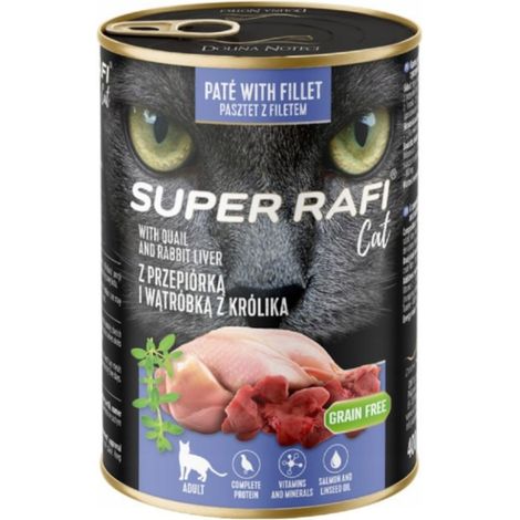 Cibo umido per gatti RAFI paté con fegato di quaglia e coniglio 400G