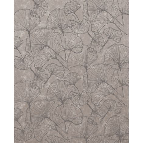 papier peint panoramique feuilles gris  - Komar (1/4)