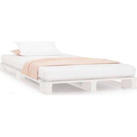 Lit plateau blanc, 90 x 200 cm, en pin massif (1/5)