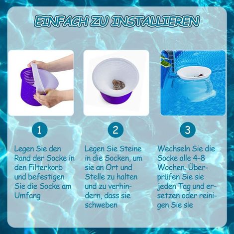 Packung mit 30 Poolskimmersocken für Pollen- und Schaumstofffilter (weiß) (1/5)