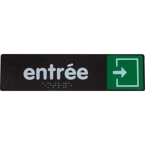 Plaque de porte Entrée - Braille - 170x45mm - 4038896