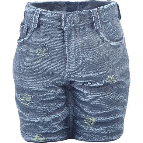 Pot de Fleurs Créatif en Jean Décoration Jardin Artisanal Vêtement Plantes Décor (1/5)