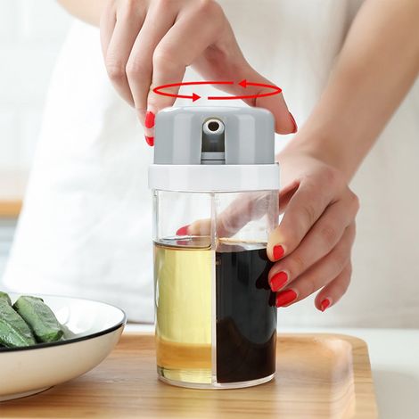 Distributeur Dhuile - Bouteille À Assaisonnement Double Compartiment - 180 G - Sans Fuite - Pour Cuisine Intérieure - 1 Pièce (1/5)