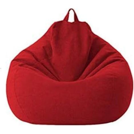 Sac de canapé Lazy Housse de Canapé Inclinable Tissu Housses de Fauteuil Housse de Chaises sans Remplissage Siège Pouf Feuilletée Tatami Salon Meubles (Rouge, 80 x 90cm)-Ensoleillé (1/5)