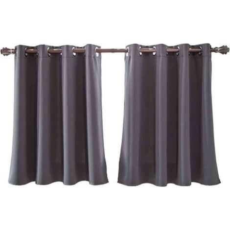 Kurze Verdunkelungsvorhänge fürs Schlafzimmer - Längenverstellbar mit Stangentasche - Wärmedämmend - für Küche/Keller/Badezimmer - 74 x 91 cm (29 x 36 Zoll) (1/5)