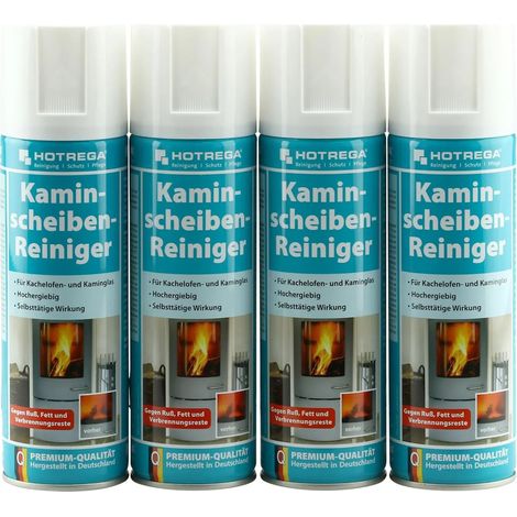 HOTREGA Kaminscheibenreiniger 4 x 300 ml Spraydose gebrauchsfertig (1/5)