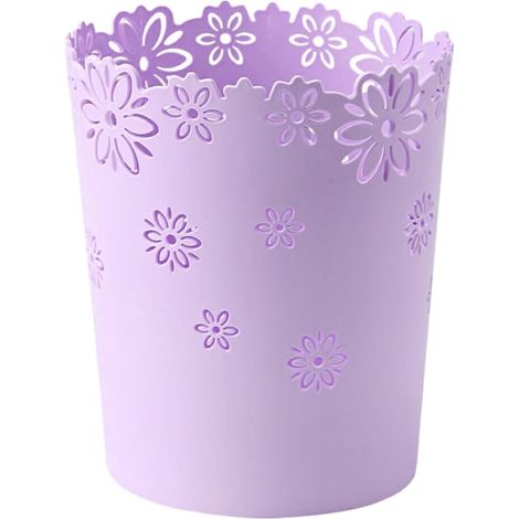 1 Poubelle, Plastique PP, Anti-rayures, Fond Antidérapant, Design Creux, Pour Maison Bureau