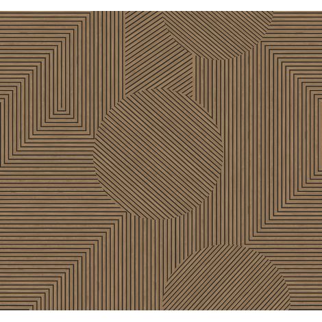 papier peint panoramique imitation bois en 3D marron - Origin Wallcoverings (1/5)