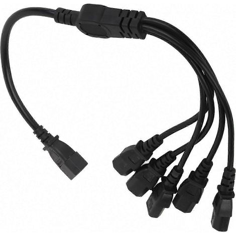 Câble répartiteur UPS PDU C14 vers 5 prises C13, 10A 250V, longueur 0,5 m, adaptateur en Y mâle-femelle, alimentation de secours. (1/5)