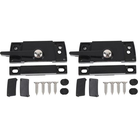 2 jeux de serrures de ceinture de fenêtre coulissante, en alliage de Zinc et aluminium, Type à came, battant gauche noir. (1/5)