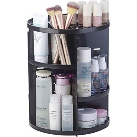 Drehbarer Aufbewahrungsschrank aus Acryl mit 7 verstellbaren Ebenen für Schmuck, Kosmetik und Parfums - Crezuo