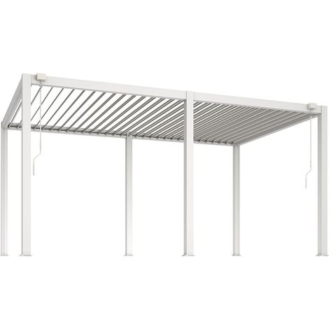 Casetta per terrazzo bioclimatica autoportante in alluminio con lamelle orientabili 15 m² Bianco - AMALFI