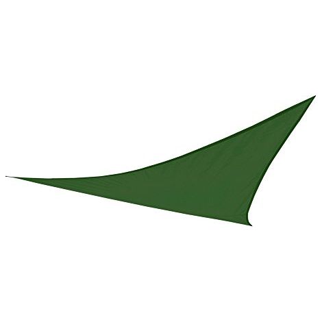 AKTIVE Vela ombreggiante triangolare 500x500x500 cm verde, tessuto in poliestere 160 g/m², protezione solare per giardino o terrazza, include 3 corde di fissaggio e anelli metallici (1/4)