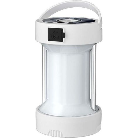 Lampe Solaire de Camping Rechargeable Lanterne Led a Piles 1800mAh Lampe Torche Lampes de Randonnée Lumière Solaire Extérieure Lampe Tente pour Camping/Pêche/Coupure de Courant Blanc