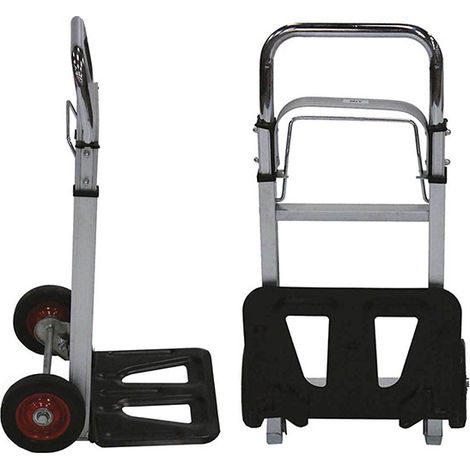 Carrello pieghevole e telescopico - Portata 90 kg - Ruote di gomma - AT90