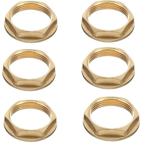 Écrou de Blocage en Laiton 3/4" avec Bride - Lot de 6 Pièces - Contre-Écrou à Plateau pour Raccord d'Évier de Salle de Bain - Fixation Robuste pour Plomberie (1/5)