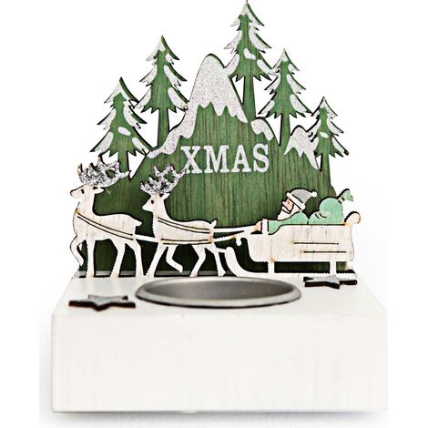 Photophore de Noël 1 bougie FOREST TRADI