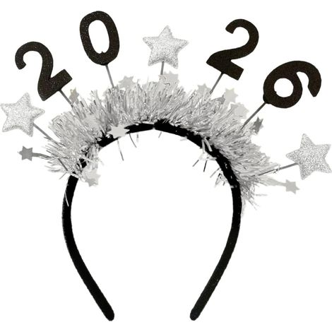 Bandeau de Nouvel An 2026 – Accessoires de fête à paillettes 2026 Diadème de fête pour une bonne année – pour les célébrations, les fêtes, Noël, les anniversaires, le carnaval et les bals masqués (1/5)