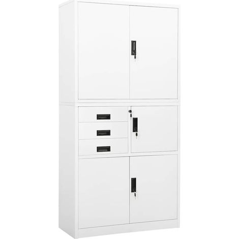 Armadio per Ufficio Bianco 90x40x180 cm in Acciaio vidaXL