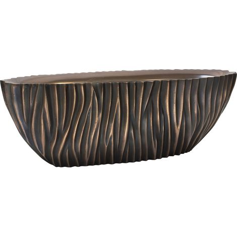Bac plastique & particules métal 70x25cm H25cm Ext plat bronze vague - dimhaut: H 25 cm - couleur: Cuivre (1/3)