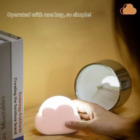 Enfant LED Rechargeable Portable, Petite Lampe Chambre Allaitement Bébé, Bebe Veilleuse de USB Chevet Intensité Réglable, Rose (1/4)