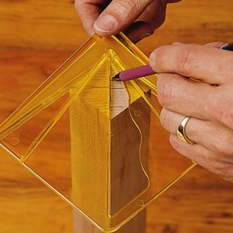Outil de centrage transparent pour le travail du bois, traçage de la ligne centrale pour les matériaux ronds, octogonaux et hexagonaux (1/5)