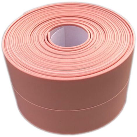 (2 pièces Rose)Plinthe souple - Bande d'extrémité pour cuisine et salle de bain 22 mm 3,2 m, joint auto-adhésif, bande pliante flexible, joint d'étanchéité