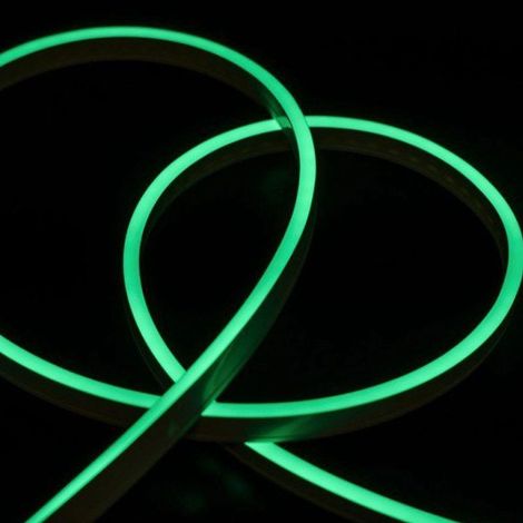 24V Bobina Striscia Led Neon Flex Colore Verde 10 Metri IP65 10W/M Tagliabile Dove Vuole