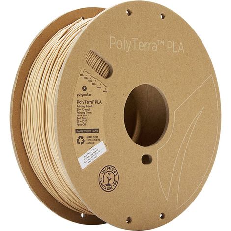Polymaker 70909 PolyTerra Filamento per stampante 3D Plastica PLA contenuto di plastica ridotto 1.75 mm 1000 g Nocciola (1/4)