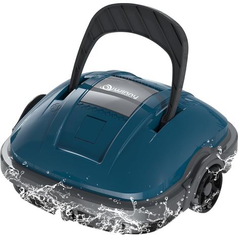 Robot Piscine sans Fil,100 Min,Stationnement Automatique,Aspirateur Robot Piscine,Filtration 180 µm Aspiration Puissante Robot,pour Piscines Hors Sol 80m²-Bleu foncé (1/5)