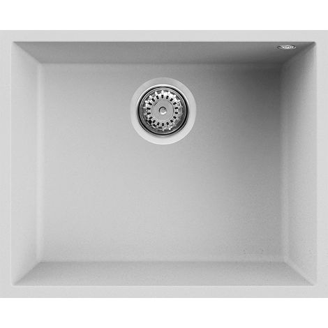Lavello Elleci Incasso 1 vasca 54x44 Quadra 105 Sottotop Granitek Bianco LGQ10568BSO (1/3)