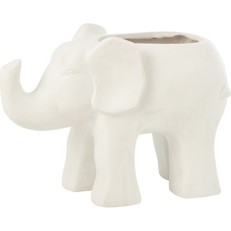 Cache-Pot en Argile "Éléphant" 46cm Blanc