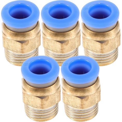 Lot de 5 raccords pour tuyau d'air comprimé 1/4 pouce, raccords rapides à sertir pour nettoyeur haute pression.-2.1X1.5cm