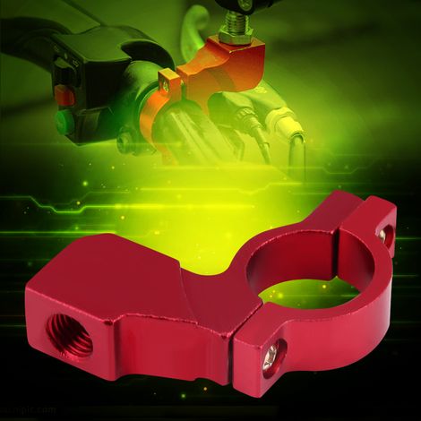 10 mm Support rétroviseur moto adaptateur fixation guidon collier rouge (1/5)